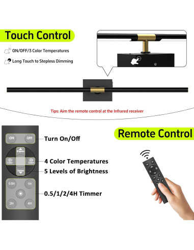 Juego de 2 Apliques de Pared Recargables iThird 80cm Negro