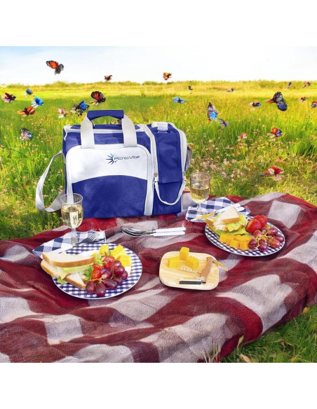 Juego de Cesta de Picnic para 2 Record-Happy - Bolsa Térmica Juego de Cesta de Picnic para 2 Record-Happy - Bolsa Térmica
