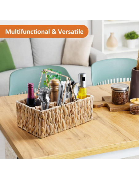 Caddy de Mimbre para Cubiertos YCXNBHH 35.5x20.3x14 cm Caddy de Mimbre para Cubiertos YCXNBHH 35.5x20.3x14 cm