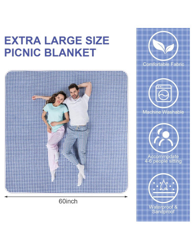 Kit de Picnic Blushtier con Cesta de Madera y Alfombra Impermeable
