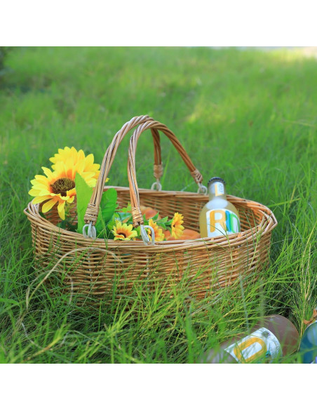 Cesta de Picnic de Mimbre Kingwillow Natural 35.88x29.97 cm Cesta de Picnic de Mimbre Kingwillow Natural 35.88x29.97 cm