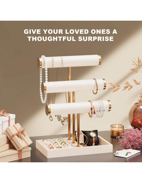 Soporte para Collares y Pulseras Abiglifty Beige 3 Niveles Soporte para Collares y Pulseras Abiglifty Beige 3 Niveles