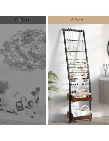 Organizador de Joyería Grande Keebofly con Soporte para Pendientes y Collares