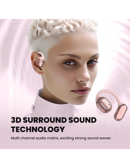 Auriculares Traductores MINISO X39 AI Bluetooth 5.4 Rosa Auriculares Traductores MINISO X39 AI Bluetooth 5.4 Rosa