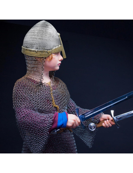 Casco Medieval para Niños Nicky Bigs - Cruzado Plateado 56 cm Casco Medieval para Niños Nicky Bigs - Cruzado Plateado 56 cm
