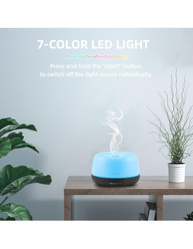 Difusor de Aceite Esencial SEEDSEEL 300ML con Control Remoto