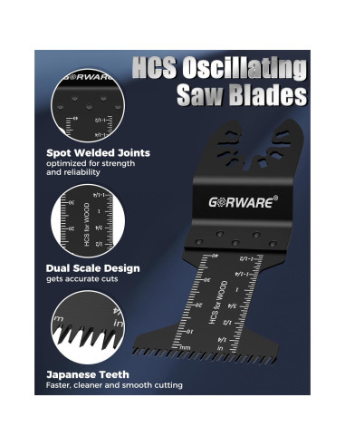 Hojas de Diente Japonés GORWARE 100PCS para Herramientas Oscilantes
