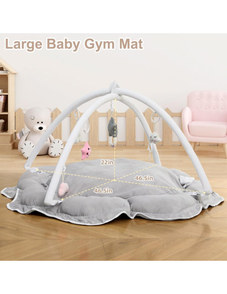 Gimnasio de Juego 5 en 1 para Bebés Gris - Alfombra Suave y Juguetes Gimnasio de Juego 5 en 1 para Bebés Gris - Alfombra Suave y Juguetes