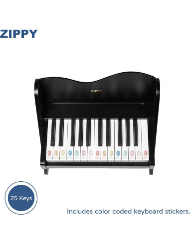 Piano Digital ZIPPY para Niños 25 Teclas Madera Negro