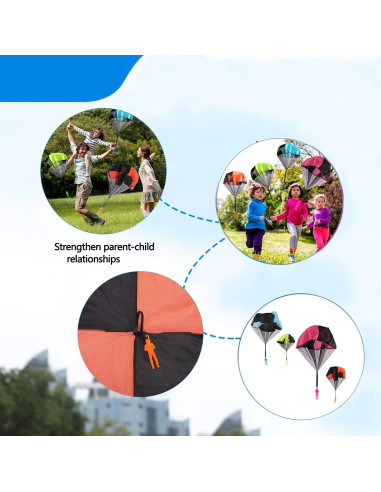 Juguete Paracaídas LUOBO 4 Pcs para Niños - Lanzamiento Manual