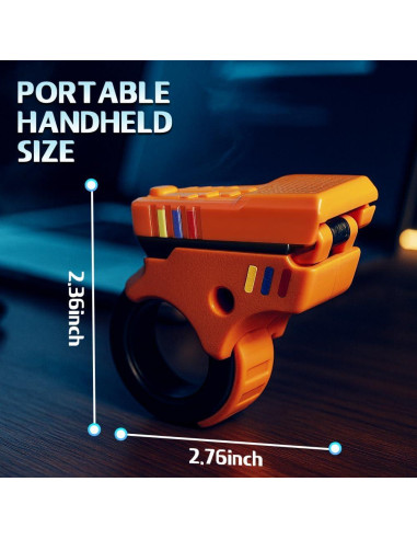 Juguete Fidget Gun Dilabnba EDC Gyro 6x6cm Negro/Naranja