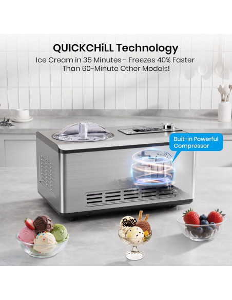 Máquina de Helados Gasbye ICE2037YJ 2.1L Acero Inoxidable Máquina de Helados Gasbye ICE2037YJ 2.1L Acero Inoxidable