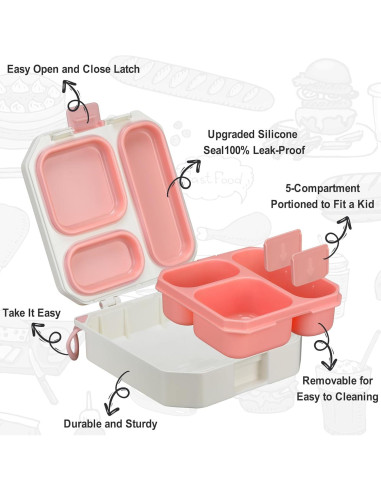 Conjunto Caja Almuerzo Bento Itslife Niños 5 Compartimentos