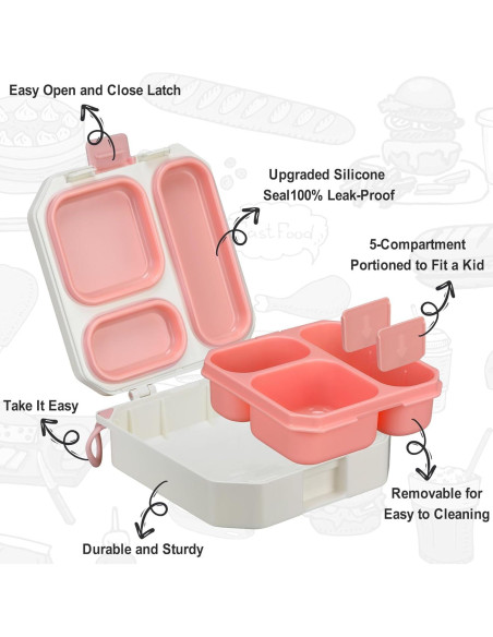 Conjunto Caja Almuerzo Bento Itslife Niños 5 Compartimentos Conjunto Caja Almuerzo Bento Itslife Niños 5 Compartimentos