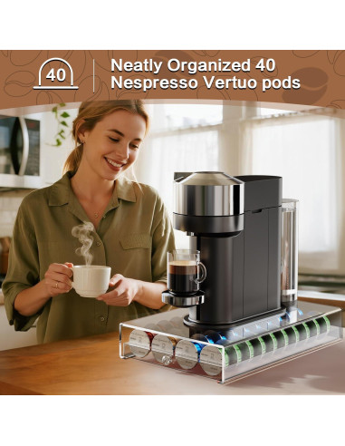 Soporte Acrílico Genew para 40 Cápsulas Nespresso Vertuo