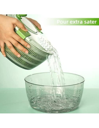 Secador de Ensalada KAEASOUS 4.2L con Mango Rotatorio y Bloqueo