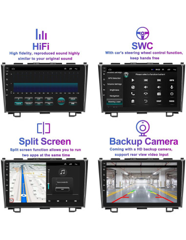 Estéreo de Coche Android 9" Mantian para Honda CRV 2007-2011