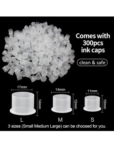 Tazas de Tinta para Tatuajes Autdor 300Pcs 11mm Desechables 2