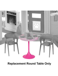 Mesa Redonda Rosa de Reemplazo para Casa de Muñecas Barbie HMX10 2