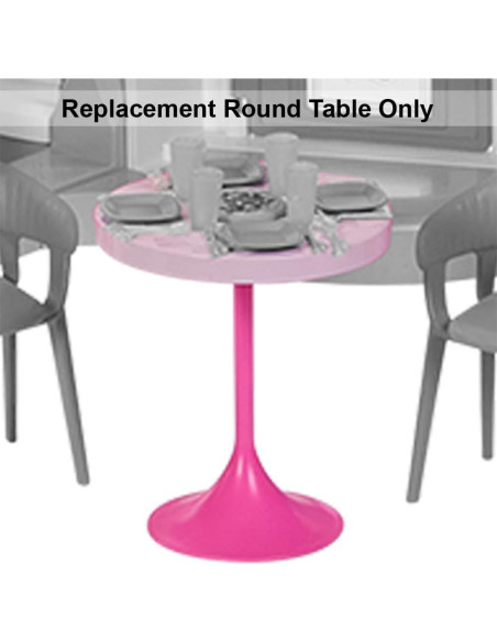 Mesa Redonda Rosa de Reemplazo para Casa de Muñecas Barbie HMX10 Mesa Redonda Rosa de Reemplazo para Casa de Muñecas Barbie HMX10