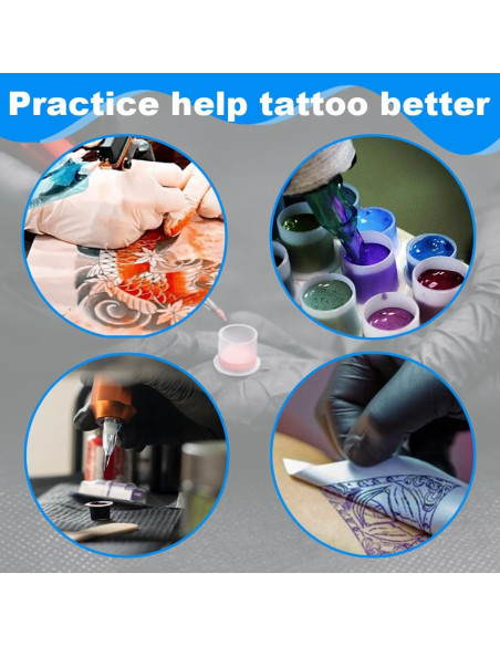 Kit de Práctica de Tatuaje Gakonp 85PCS con Piel Falsa y Suministros Kit de Práctica de Tatuaje Gakonp 85PCS con Piel Falsa y Suministros