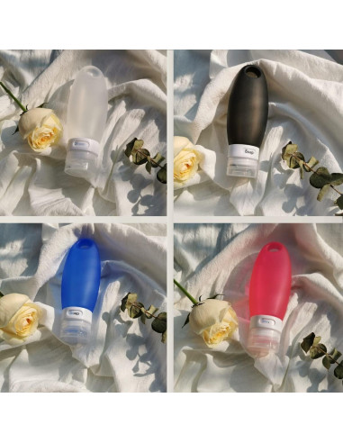 Botellas Reutilizables de Silicona SANTREST 3.3oz Aprobadas por TSA
