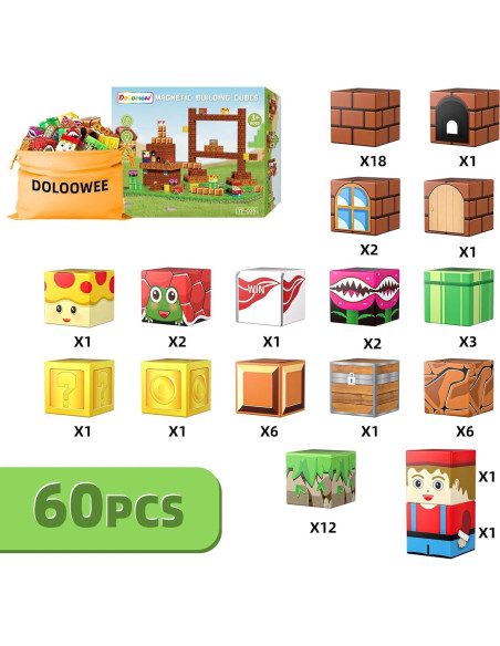Bloques de Construcción Magnéticos Doloowee 0.55 kg 3-12 años Bloques de Construcción Magnéticos Doloowee 0.55 kg 3-12 años