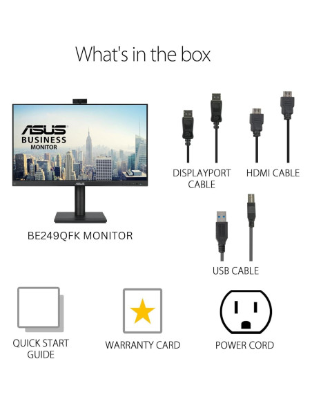 Monitor ASUS BE249QFK 24" Full HD 100Hz Webcam Micrófonos Monitor ASUS BE249QFK 24" Full HD 100Hz Webcam Micrófonos