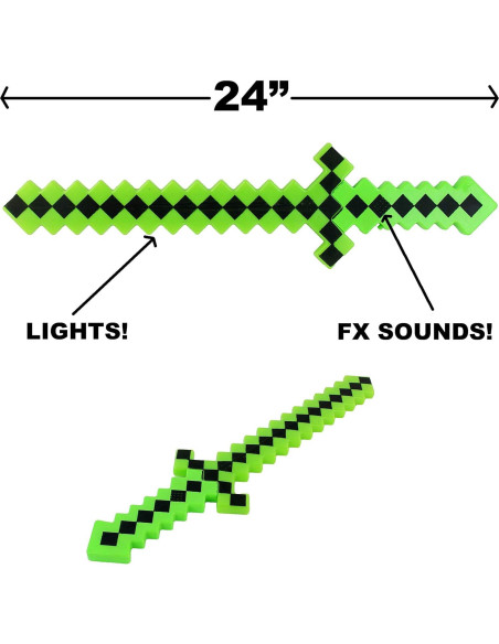 Paquete de 2 Espadas de Juguete LED Pixel Fun Central 61 cm Paquete de 2 Espadas de Juguete LED Pixel Fun Central 61 cm