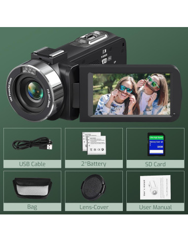 Cámara de Video 4K Suttie DV112 con Zoom 18X y Pantalla IPS