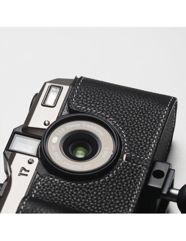 Estuche de Cuero Genuino para Cámara Pentax 17 - Negro