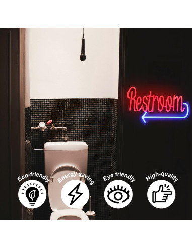 Cartel Neón de Baño Kullneon 41x25cm Luz LED USB