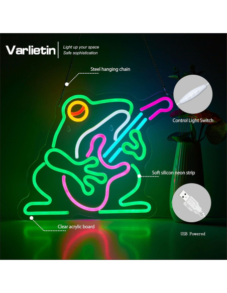 Cartel de Neón LED Rana Vaquera VarLietin 40x32 cm Cartel de Neón LED Rana Vaquera VarLietin 40x32 cm