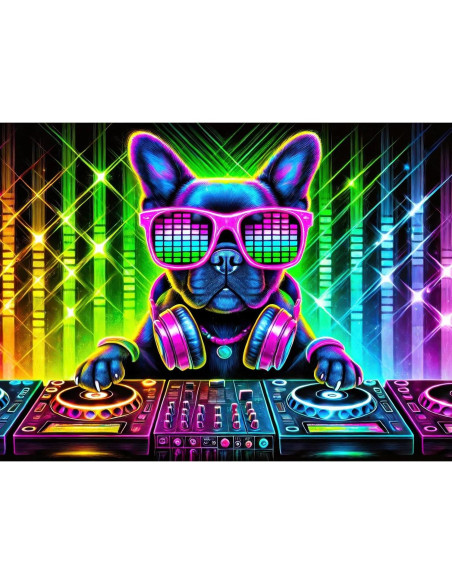 Tapiz Blacklight BlissYard Bulldog 198x150 cm Brilla en la Oscuridad Tapiz Blacklight BlissYard Bulldog 198x150 cm Brilla en la Oscuridad