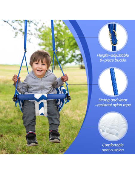 Columpio para Niños Shker Azul - Asiento Seguro y Ajustable Columpio para Niños Shker Azul - Asiento Seguro y Ajustable
