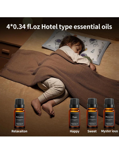 Difusor de Aceite Esencial BOHOFAM Negro 230ml 12h Humidificador