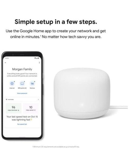 Punto de Acceso Adicional Google Nest WiFi AC2200 Arena Punto de Acceso Adicional Google Nest WiFi AC2200 Arena