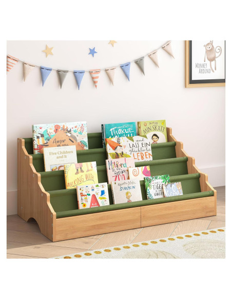 Estantería Montessori ELYKEN para Niños Verde 73.7x40.1 cm Estantería Montessori ELYKEN para Niños Verde 73.7x40.1 cm