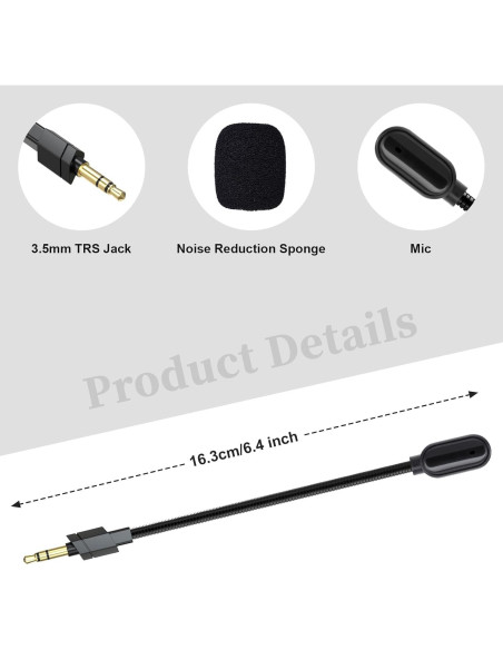 Micrófono de Reemplazo Logitech G733 3.5mm con Cancelación de Ruido Micrófono de Reemplazo Logitech G733 3.5mm con Cancelación de Ruido