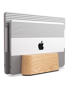 Soporte Vertical Ajustable Doble para Laptop COREMINDED Roble