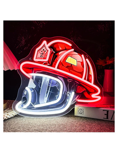 Luz de Neón Casco de Bombero Mutank LED Regulable USB 32.8x30 cm