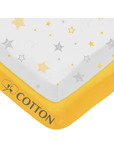 Sábanas Ajustadas de Cuna Mini 100% Algodón Compañía Americana 2 Piezas