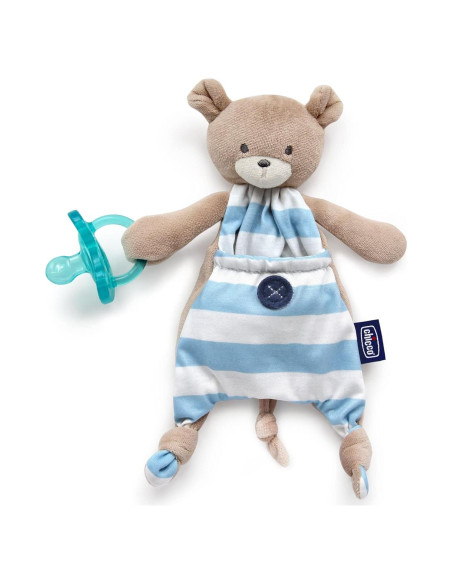 Chicco Pocket Buddies Oso Azul Suave Sujetador de Chupete Chicco Pocket Buddies Oso Azul Suave Sujetador de Chupete