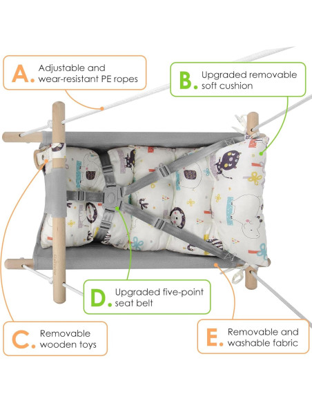 Columpio para Bebés Gladswing de Algodón con Seguridad - Animalito Columpio para Bebés Gladswing de Algodón con Seguridad - Animalito