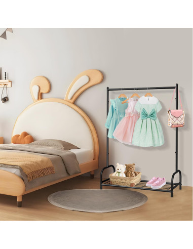 Perchero para Niños Becomrock con Estante de Almacenamiento Negro