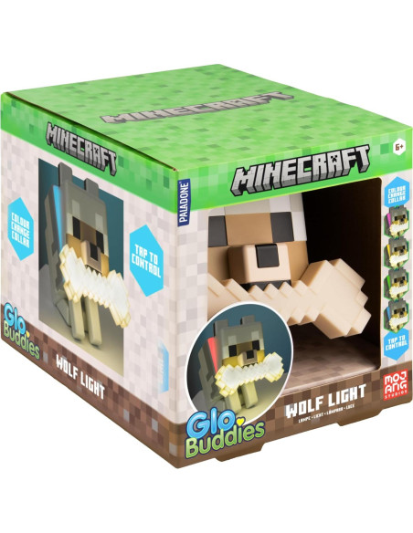 Lámpara Nocturna LED Paladone Minecraft Lobo Multicolor Lámpara Nocturna LED Paladone Minecraft Lobo Multicolor