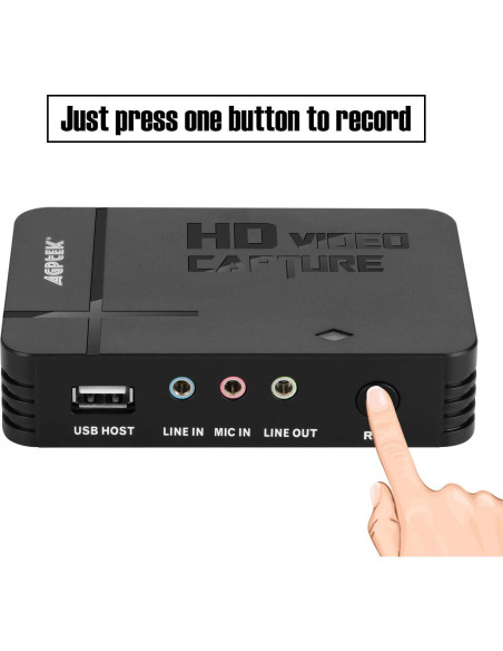 Grabador de Video HDMI AGPTEK VG0020-NCFBA 1080P con Mic-in Grabador de Video HDMI AGPTEK VG0020-NCFBA 1080P con Mic-in