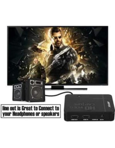 Grabador de Video HDMI AGPTEK VG0020-NCFBA 1080P con Mic-in