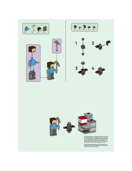 Minifigura LEGO Steve Minecraft con TNT - 5 cm - 6+ Minifigura LEGO Steve Minecraft con TNT - 5 cm - 6+