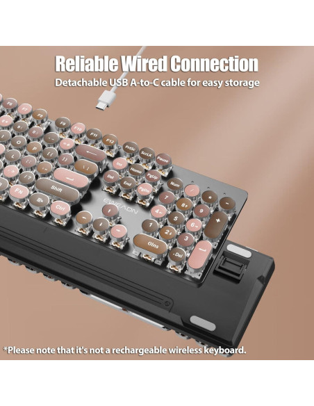 Teclado Mecánico TISHLED V30 USB-C Cableado 104 Teclas Retroiluminado Teclado Mecánico TISHLED V30 USB-C Cableado 104 Teclas Retroiluminado